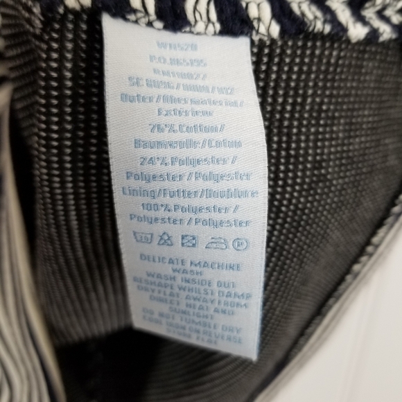 Boden Ponte Knit Dress Structured Pockets V Neck Cotton Blend Stripes Size 8 L - Picture 2 of 10